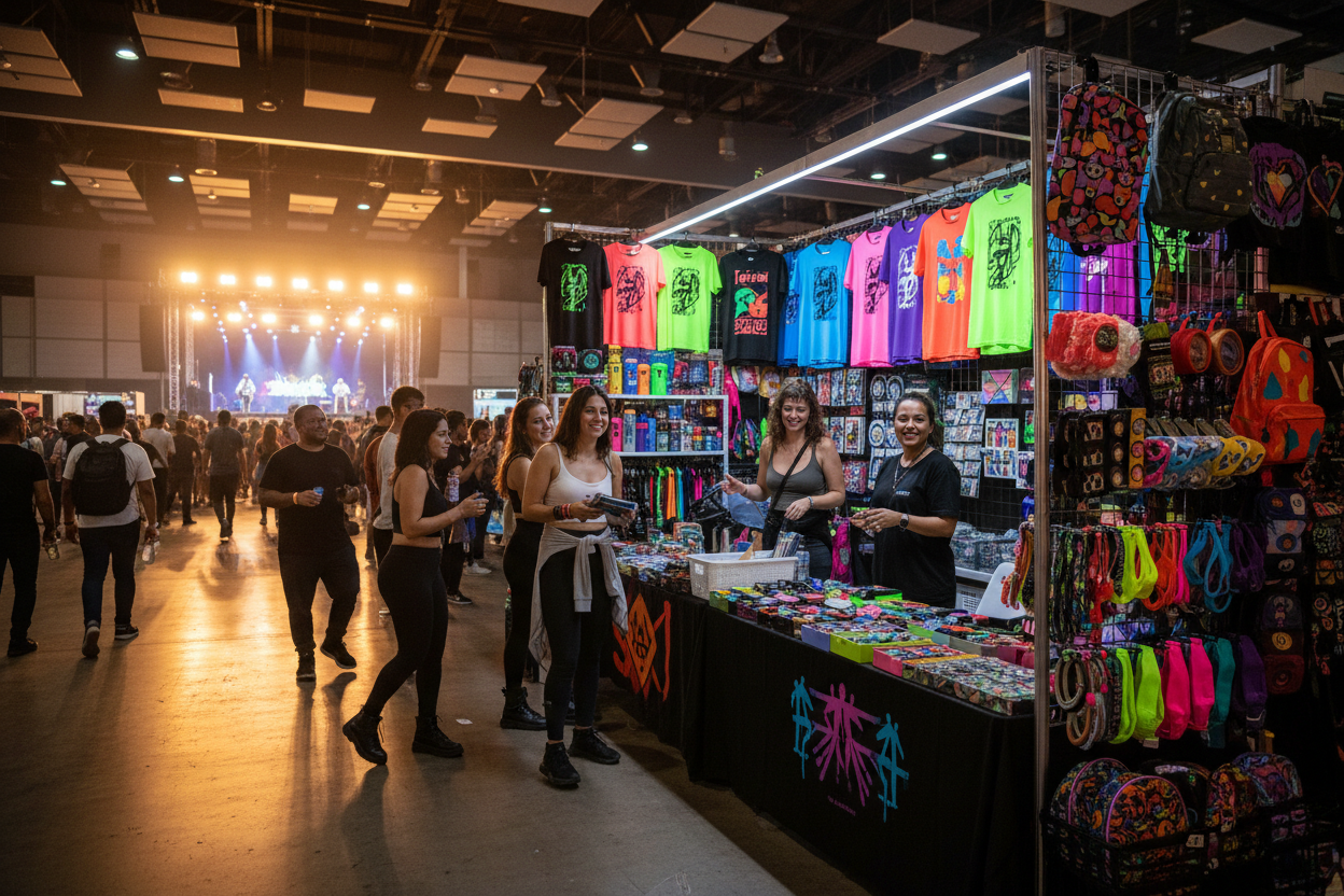 vendor at indoor dance festival